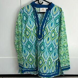 Blue green designer Nicoblu tunic